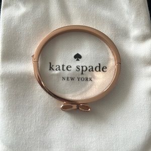 Brand new Kate Spade rose gold bangle with rhinestone bow detail